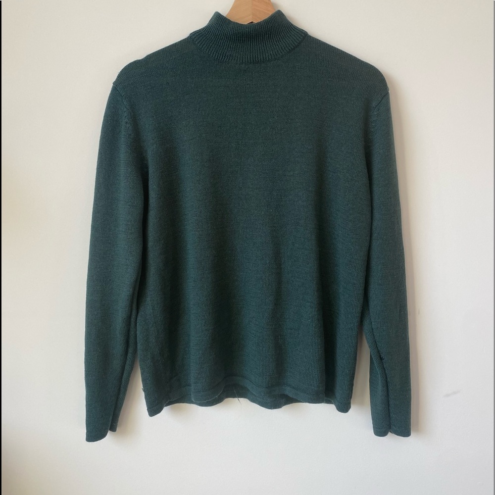 Green Turtleneck Top Long Sleeve